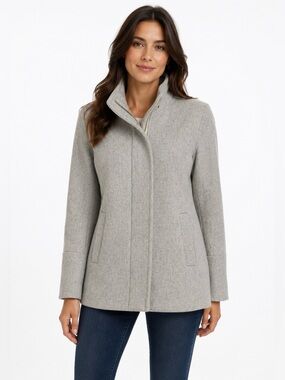 J Crew NWT City Coat Wool Blend Zip-up Coat Winter Warm Casual Gray Size 0